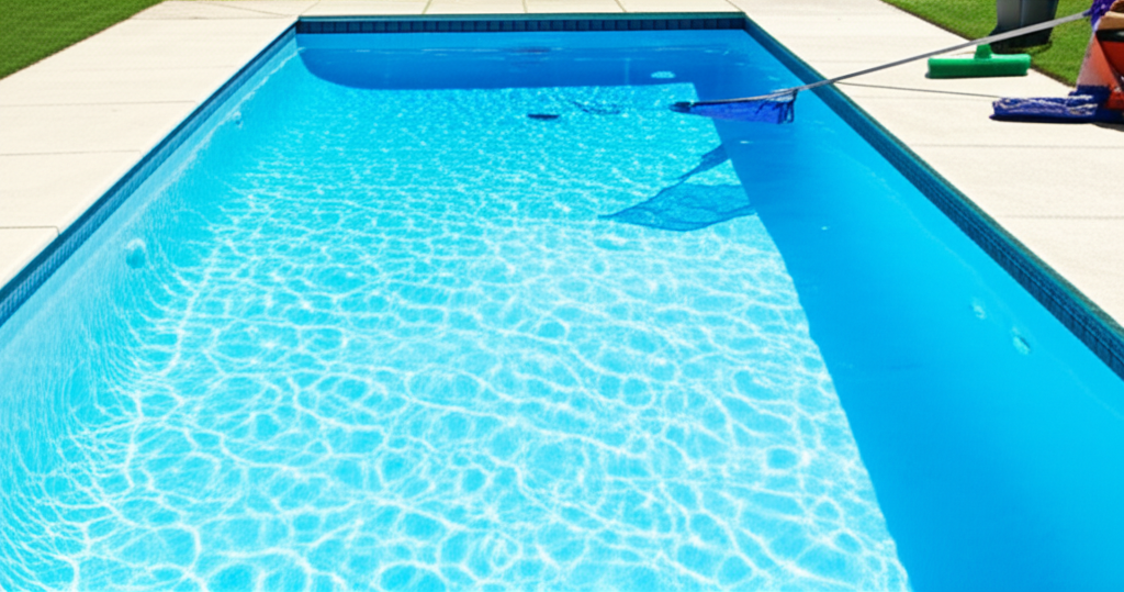 &ndash; Generate a high-quality, relevant image prompt for: Concrete Pool: Effortless Plaster Care Guide