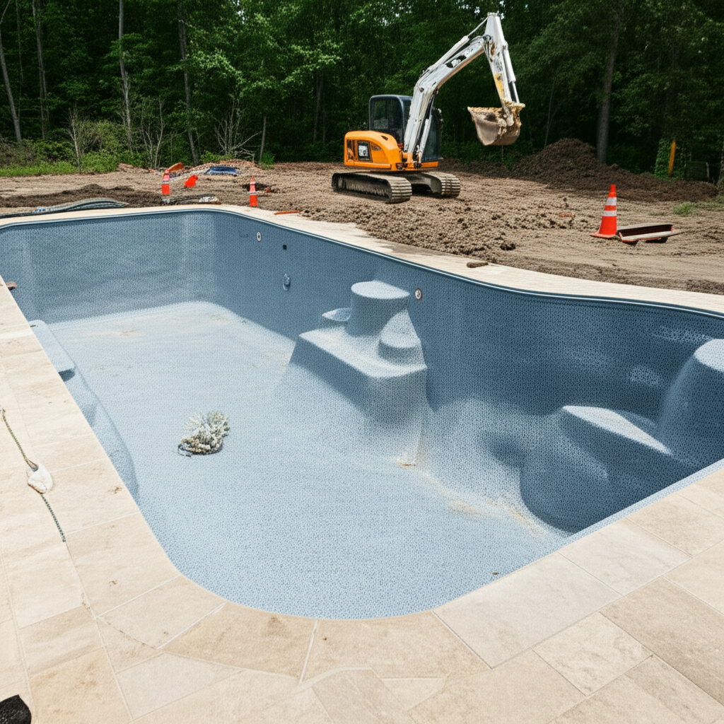 &ndash; Generate a high-quality, relevant image prompt for: Pool Construction Timeline: Ultimate, Fast Gui