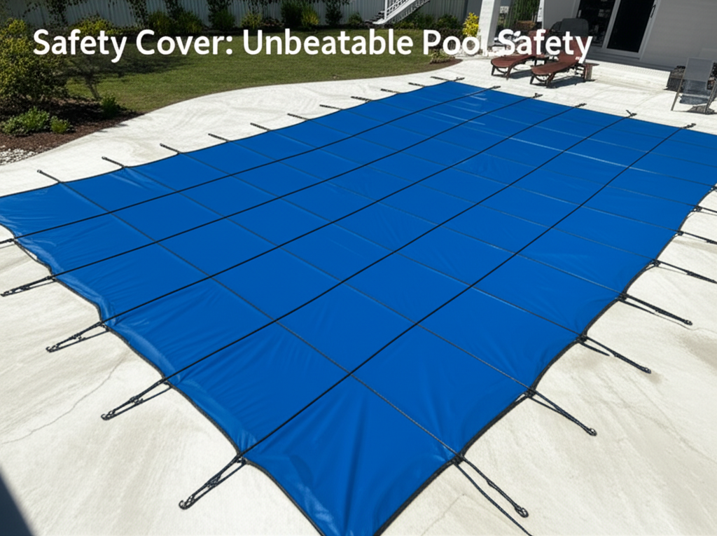 &ndash; Generate a high-quality, relevant image prompt for: Safety Cover: Unbeatable Pool Safety
&ndash; do not