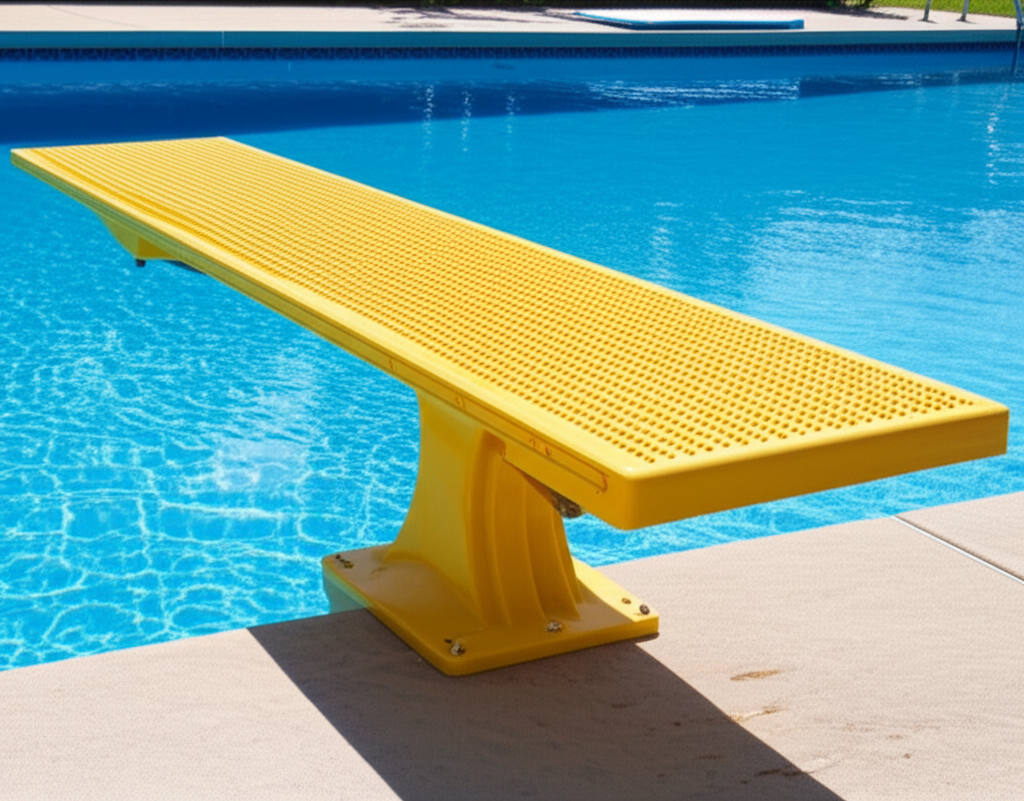 &ndash; Generate a high-quality, relevant image prompt for: Diving Board: Ultimate Safe Pool Fun
&ndash; do not