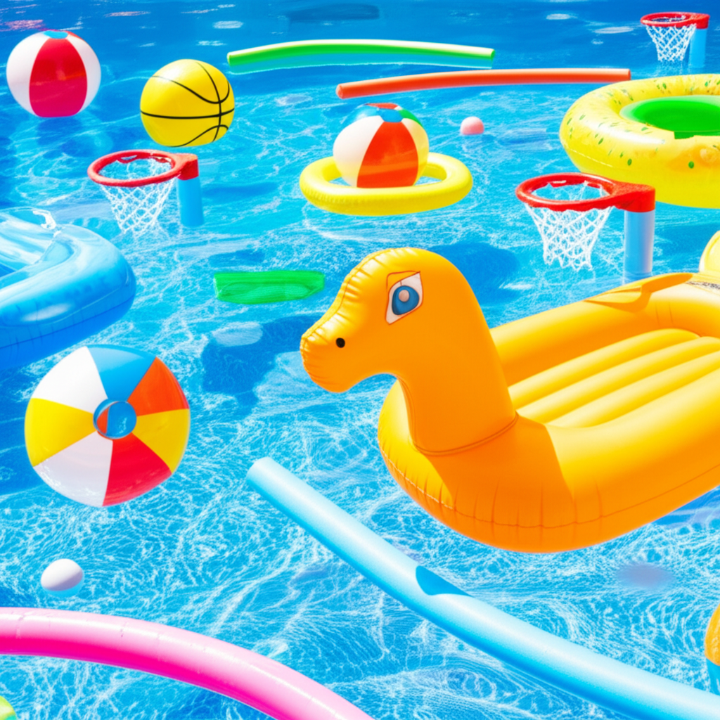 &ndash; Generate a high-quality, relevant image prompt for: Pool Accessories: Ultimate Fun & Games
&ndash; do n
