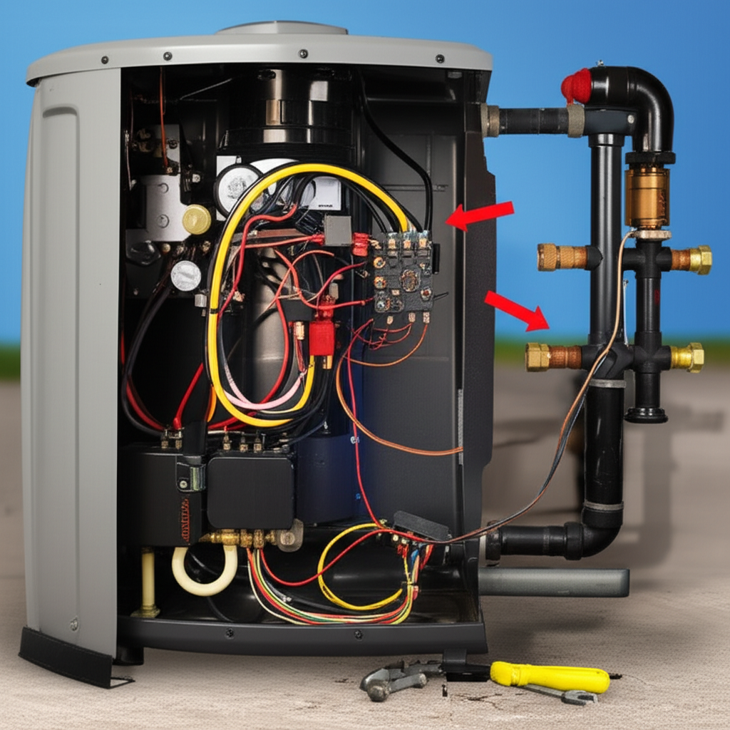 &ndash; Generate a high-quality, relevant image prompt for: Pool Heater Troubleshooting: Essential Easy Fi