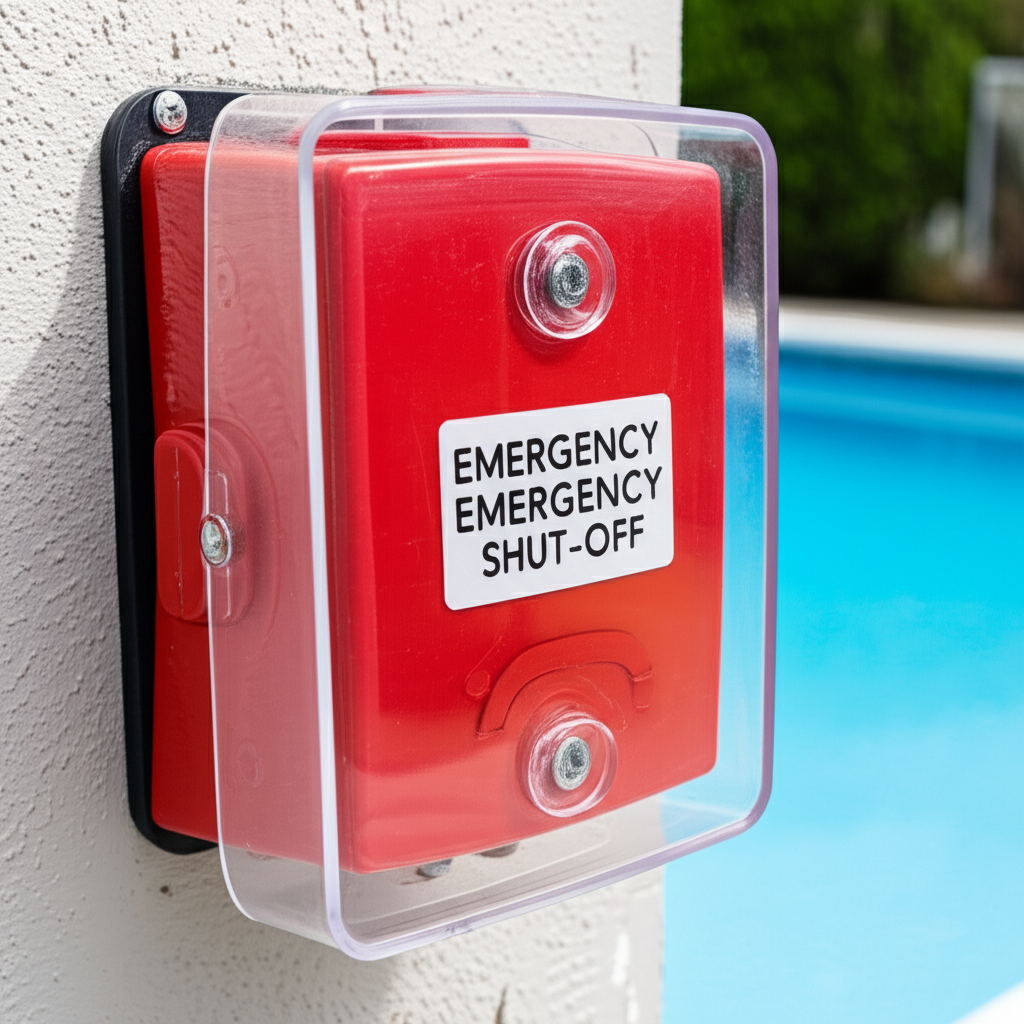 – Generate a high-quality, relevant image prompt for: Pool Pump Emergency Switch: Essential for Safe